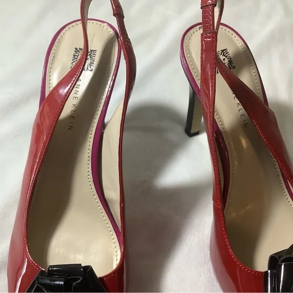 ANNE KLEIN high heels black and red size 8.5 M - Picture 4 of 12